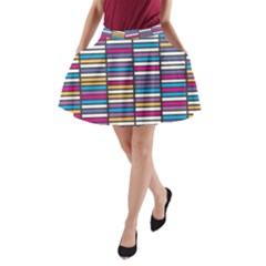 Color Grid 01 A-line Pocket Skirt by jumpercat