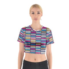 Color Grid 01 Cotton Crop Top by jumpercat