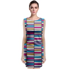 Color Grid 01 Classic Sleeveless Midi Dress