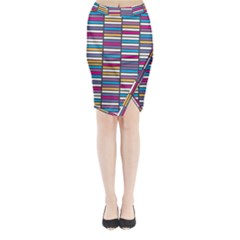 Color Grid 01 Midi Wrap Pencil Skirt by jumpercat