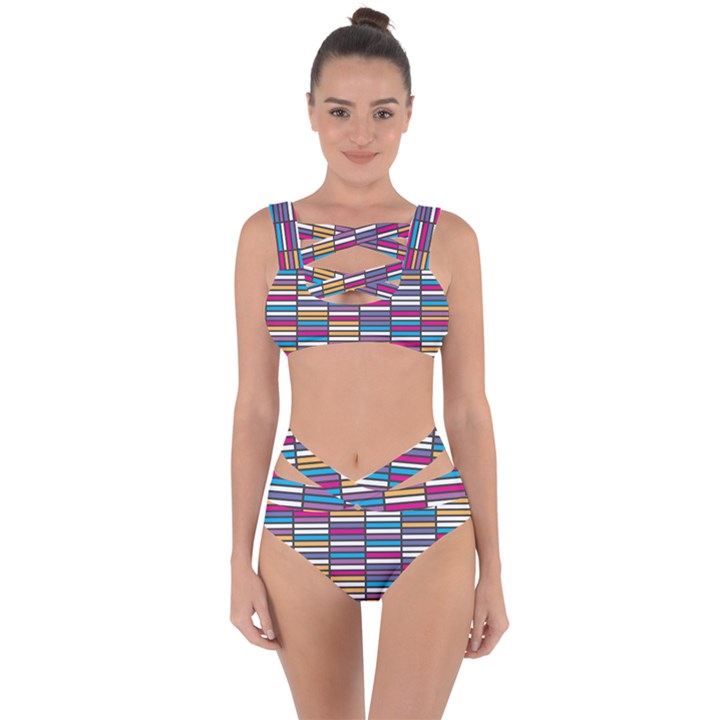 Color Grid 01 Bandaged Up Bikini Set 