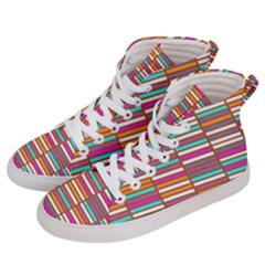 Color Grid 02 Men s Hi-top Skate Sneakers