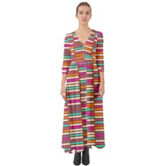 Color Grid 02 Button Up Boho Maxi Dress