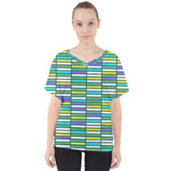 Color Grid 03 V-neck Dolman Drape Top