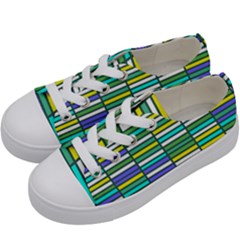 Color Grid 03 Kids  Low Top Canvas Sneakers