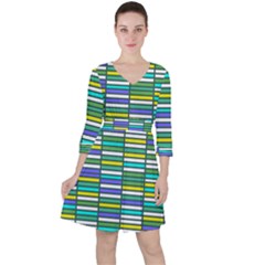 Color Grid 03 Ruffle Dress