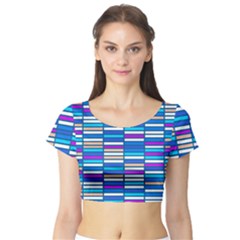 Color Grid 04 Short Sleeve Crop Top by jumpercat