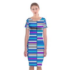 Color Grid 04 Classic Short Sleeve Midi Dress