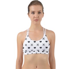 Black Pixel Skull Pirate Back Web Sports Bra