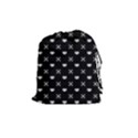 White Pixel Skull Pirate Drawstring Pouches (Medium)  View1