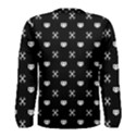 White Pixel Skull Pirate Men s Long Sleeve Tee View2