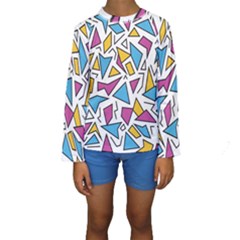 Retro Shapes 01 Kids  Long Sleeve Swimwear by jumpercat