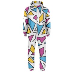 Retro Shapes 01 Hooded Jumpsuit (men)  by jumpercat