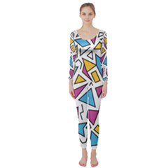 Retro Shapes 01 Long Sleeve Catsuit by jumpercat