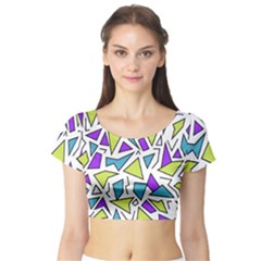 Retro Shapes 02 Short Sleeve Crop Top by jumpercat