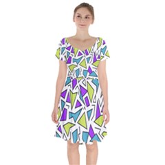 Retro Shapes 02 Short Sleeve Bardot Dress by jumpercat