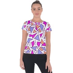 Retro Shapes 03 Short Sleeve Sports Top  by jumpercat