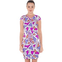 Retro Shapes 03 Capsleeve Drawstring Dress 