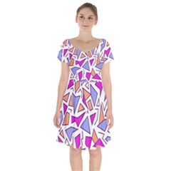 Retro Shapes 03 Short Sleeve Bardot Dress by jumpercat