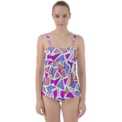 Retro Shapes 03 Twist Front Tankini Set