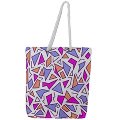 Retro Shapes 03 Full Print Rope Handle Tote (large)