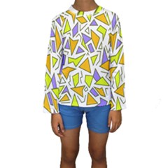 Retro Shapes 04 Kids  Long Sleeve Swimwear by jumpercat