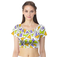 Retro Shapes 04 Short Sleeve Crop Top by jumpercat