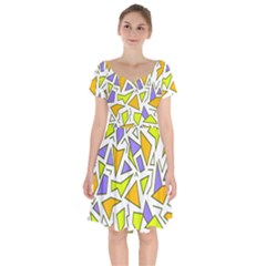 Retro Shapes 04 Short Sleeve Bardot Dress by jumpercat