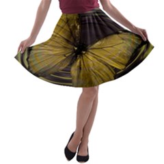 Butterfly Insect Wave Concentric A-line Skater Skirt by Celenk