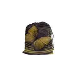 Butterfly Insect Wave Concentric Drawstring Pouches (xs)  by Celenk