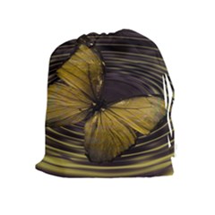 Butterfly Insect Wave Concentric Drawstring Pouches (extra Large) by Celenk