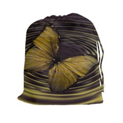 Butterfly Insect Wave Concentric Drawstring Pouches (xxl) by Celenk