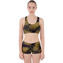 Butterfly Insect Wave Concentric Work It Out Sports Bra Set by Celenk