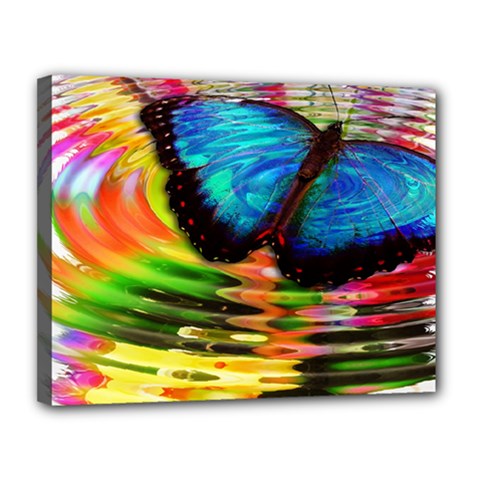 Blue Morphofalter Butterfly Insect Canvas 14  X 11  by Celenk