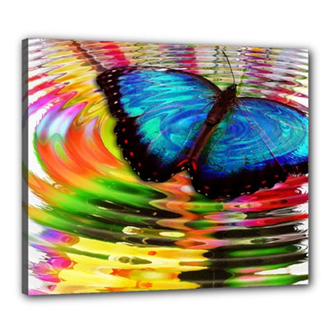 Blue Morphofalter Butterfly Insect Canvas 24  X 20  by Celenk