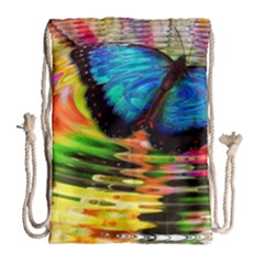 Blue Morphofalter Butterfly Insect Drawstring Bag (large) by Celenk