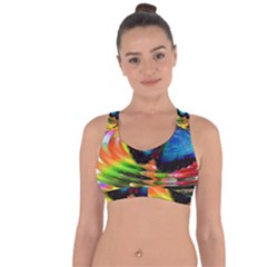 Blue Morphofalter Butterfly Insect Cross String Back Sports Bra