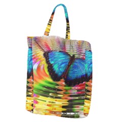 Blue Morphofalter Butterfly Insect Giant Grocery Zipper Tote by Celenk