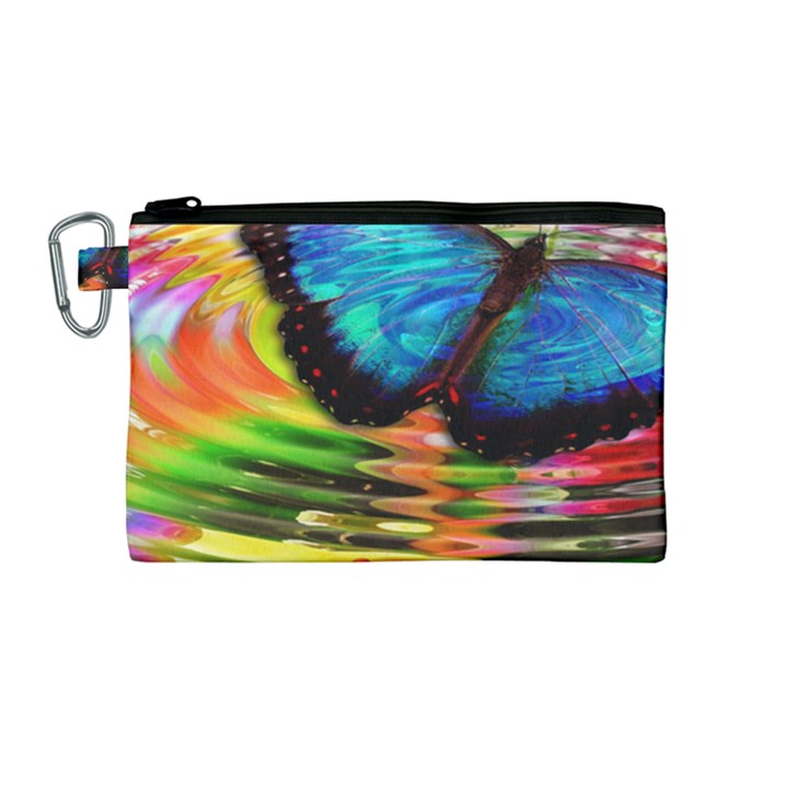 Blue Morphofalter Butterfly Insect Canvas Cosmetic Bag (Medium)