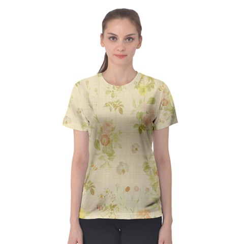 Floral Wallpaper Flowers Vintage Women s Sport Mesh Tee by Celenk