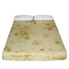 Floral Wallpaper Flowers Vintage Fitted Sheet (king Size) by Celenk