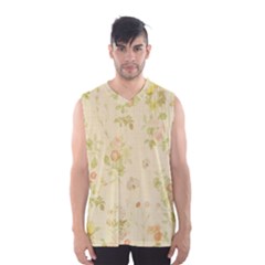 Floral Wallpaper Flowers Vintage Men s Basketball Tank Top by Celenk