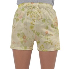 Floral Wallpaper Flowers Vintage Sleepwear Shorts by Celenk