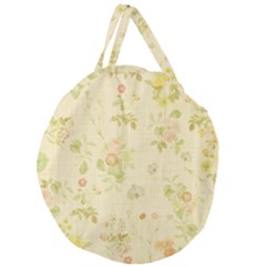 Floral Wallpaper Flowers Vintage Giant Round Zipper Tote by Celenk