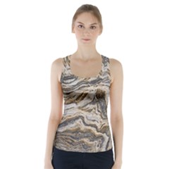 Texture Marble Abstract Pattern Racer Back Sports Top by Celenk