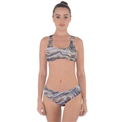 Texture Marble Abstract Pattern Criss Cross Bikini Set