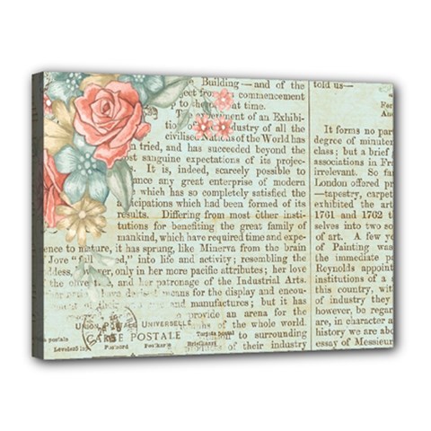 Vintage Floral Background Paper Canvas 16  X 12  by Celenk