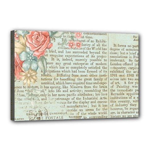 Vintage Floral Background Paper Canvas 18  X 12  by Celenk