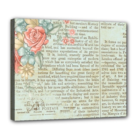 Vintage Floral Background Paper Deluxe Canvas 24  X 20   by Celenk