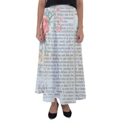 Vintage Floral Background Paper Flared Maxi Skirt by Celenk